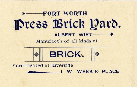 Press Brick Yard Letterhead, 1895