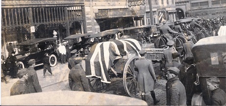 Vernon Castle funeral procession in Downtown Fort Worth, 1918