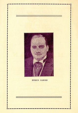 Enrico Caruso program, October 19, 1920