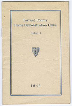 Tarrant County Home Demonstration Clubs Cover
