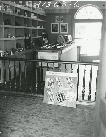 Interior of the museum building in Boom Town at Six Flags Over Texas, undated
