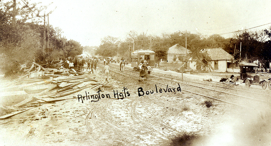 Arlington Height Boulevard in 1922 flood