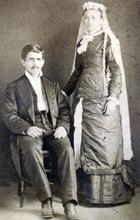 James A. Autrey and bride Christianity L. 1848 wedding portrait