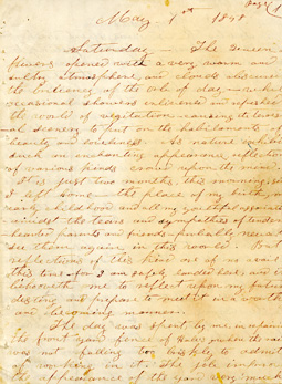 Baker Diary May 1, 1858