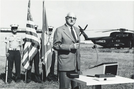 Bennett L. Smith at dedication of historical marker for Barron Field 1976