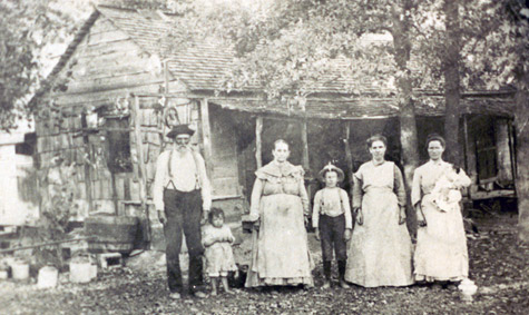 Harper Family in front of Cabin