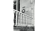 Robert McCart House Porch with Texas Historical Marker, photograph, by Gary Blevins, circa early 1970s