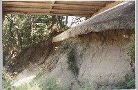 Erosion of bridge at Ridglea Country Club Drive, 1990 (093-007-126)