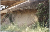 Erosion of bridge at Ridglea Country Club Drive, 1990 (093-007-126)