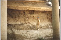 Erosion of bridge at Ridglea Country Club Drive, 1990 (093-007-126)