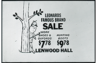 Leonards Famous Brand Sale, WBAP TV Channel 5 Advertising Slide, circa 1960s (021-009-656) 