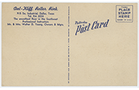 Dal Kliff Roller Rink Postcard, Dallas, Back (019-024-656)