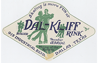 Dal Kliff Roller Rink, Sticker Label, Dallas, Front (019-024-656)
