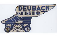 Deuback Skating Rink Winged Sticker, Label 2, Dallas, Vickery, Front (019-024-656)
