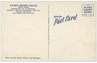 Rocket Skating Palace Postcard, Dallas, Back (019-024-656)