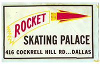 Rocket Skating Palace Sticker, Dallas, Front (019-024-656)