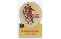 Roller Bowl Skating Rink Sticker, Denison, Front (019-024-656)