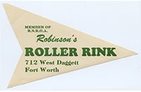 Robinson's Roller Rink Sticker, Label 2, Fort Worth, Front (019-024-656)