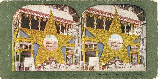 Lone Star of Texas made of grain stereoview