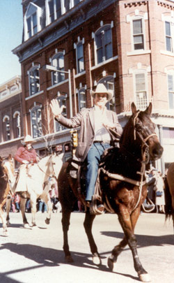 Commissioner J.D. Johnson riding horse in parade