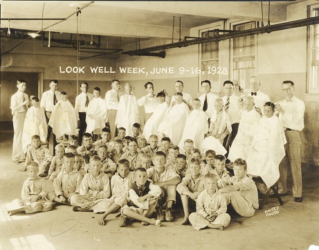 Neil P. Anderson Barber Shop during Look Well Week 1928