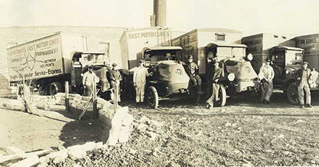 Merchants Fast Motor Lines trucks, circa 1920