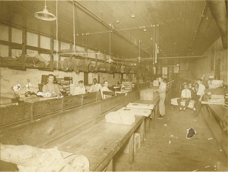 Interior view of Monnig's Dry Goods Store