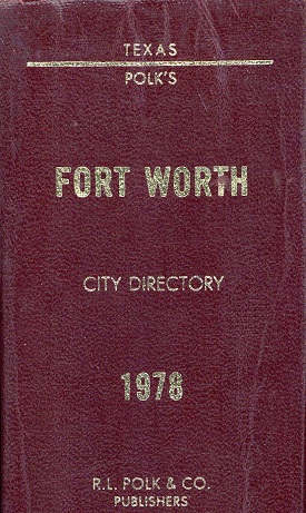 1978 Fort Worth City Directory book spine