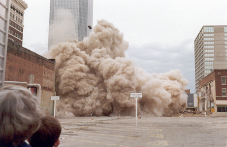 implosion of the Westbrook Hotel in 1978