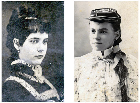 Jennie Cramer and unidentified girl in Civil War style cap