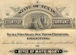 Marriage License Header 1887