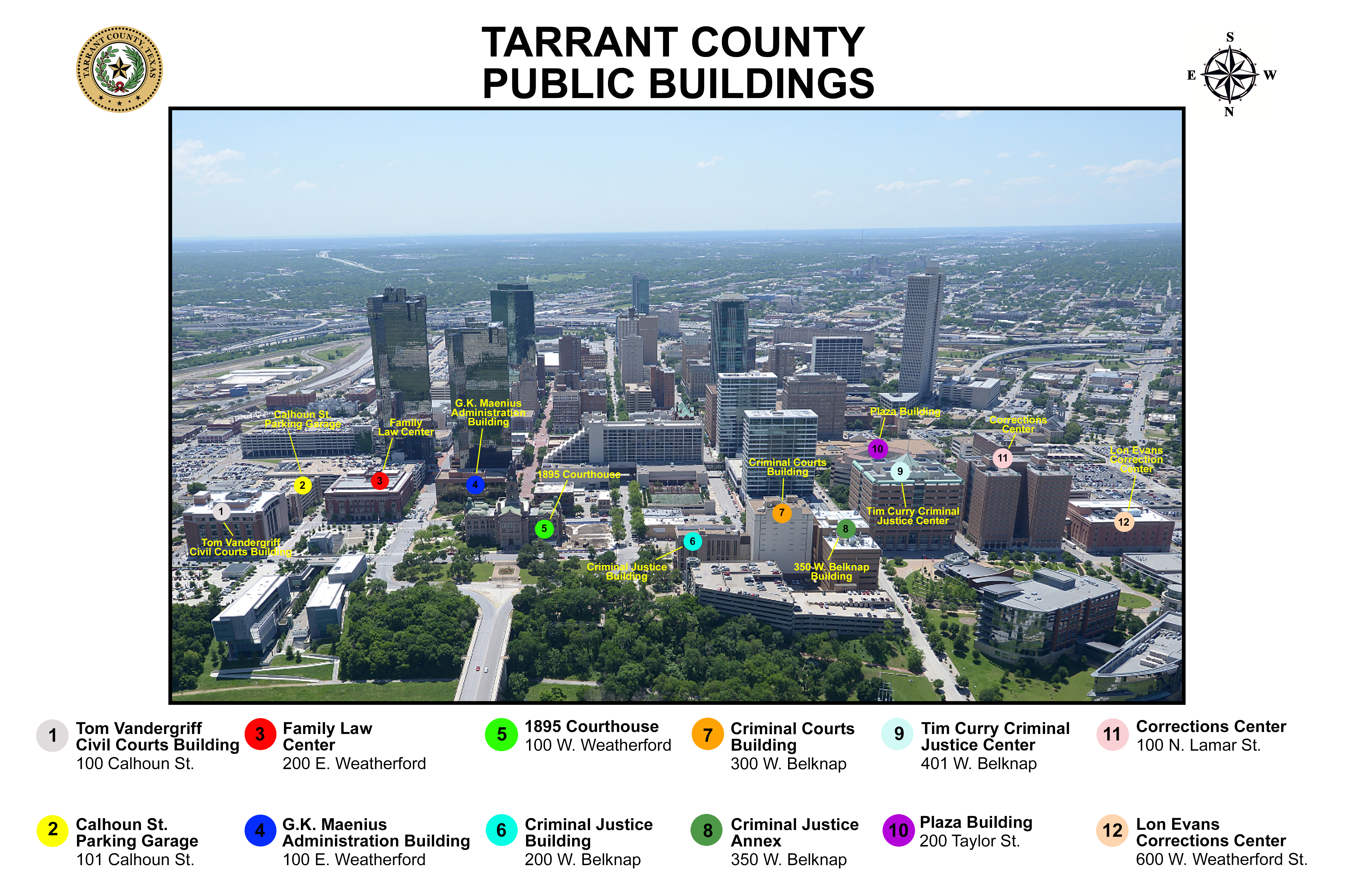 Aerial Map of Tarrant County Buildings