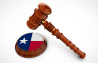 Court Gavel with Texas flag design