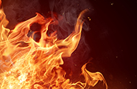 flaming fire