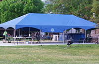 a huge tent on the field