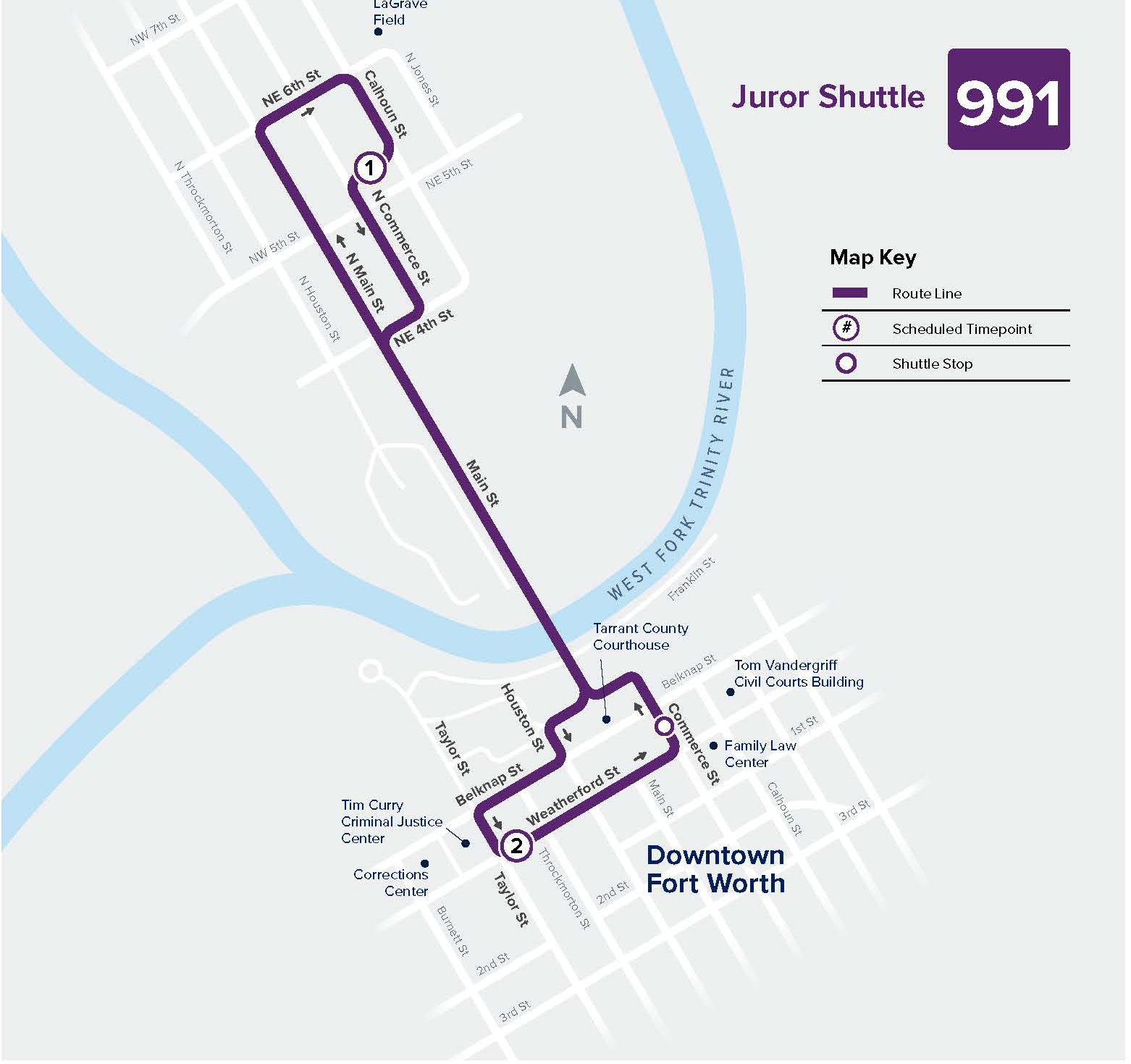 Juror Shuttle Map