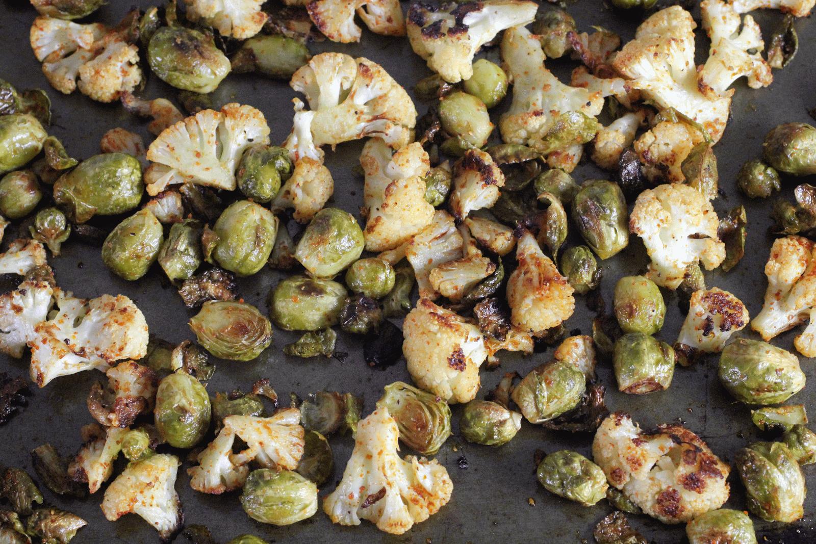 Roasted Cauliflower and Brussels Sprouts