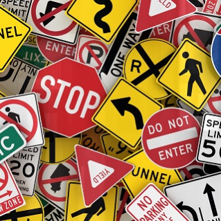 assorted road signs