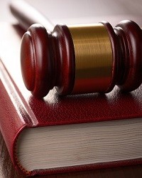 Judge's gavel and book