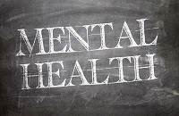 Mental health on chalkboard