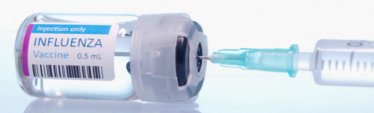 Influenza Vaccine vial with syringe