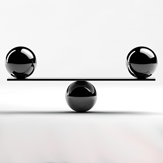 Balancing  three balls