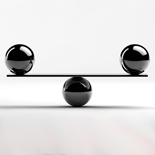 Balancing three balls