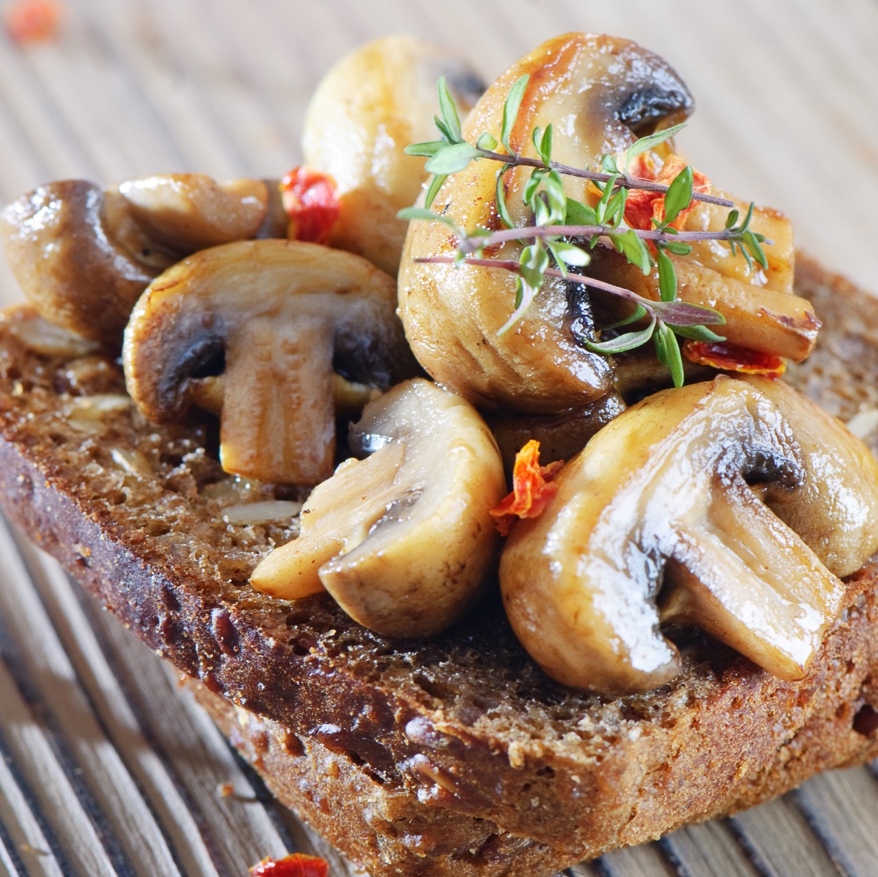 Balsamic Thyme Mushroom Toast