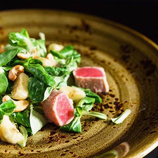 Seared Tuna with Avocado and Cashew Ginger Salsa