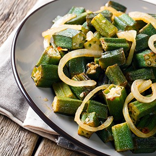 Okra and Onions Stir Fry 