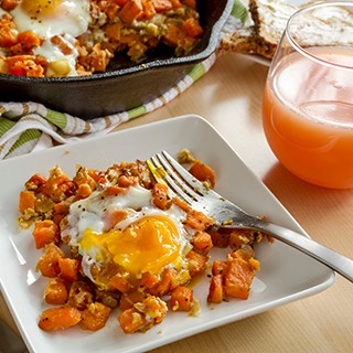 Sweet Potato Hash and Scrambled Eggs