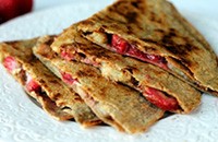 Peanut Butter, Strawberry, and Banana Quesadillas 