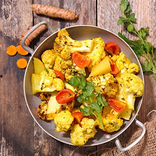 Cauliflower with Tomatoes and Garlic