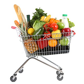 Basket of healthy groceries